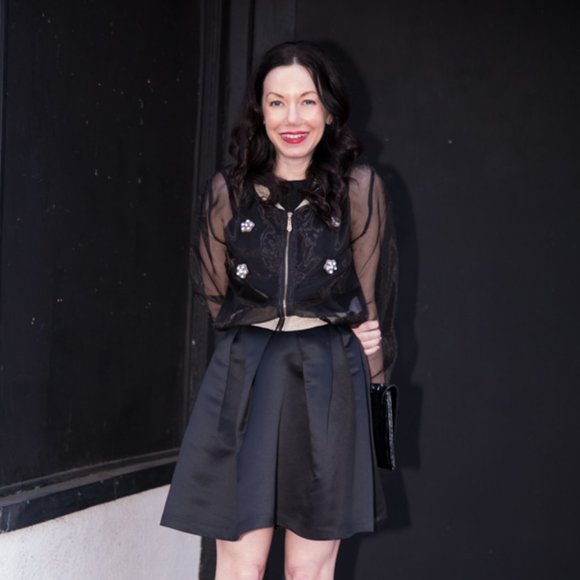 StyleWe Sheer Organza Jacket with Rhinestones - Picture 3 of 5